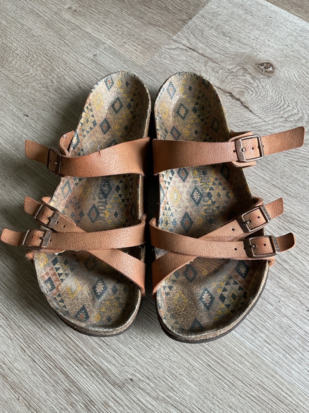 Birkenstock sandals women’s 9 Franca Geo pecan colored